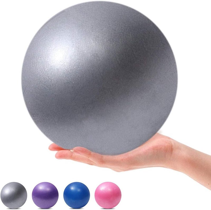 MOMPLUS 9 Inch Exercise Pilates Mini Yoga Balls Barre for Home Stability Squishy Training Physical Therapy Improves Balance with Inflatable Straw - Image 1